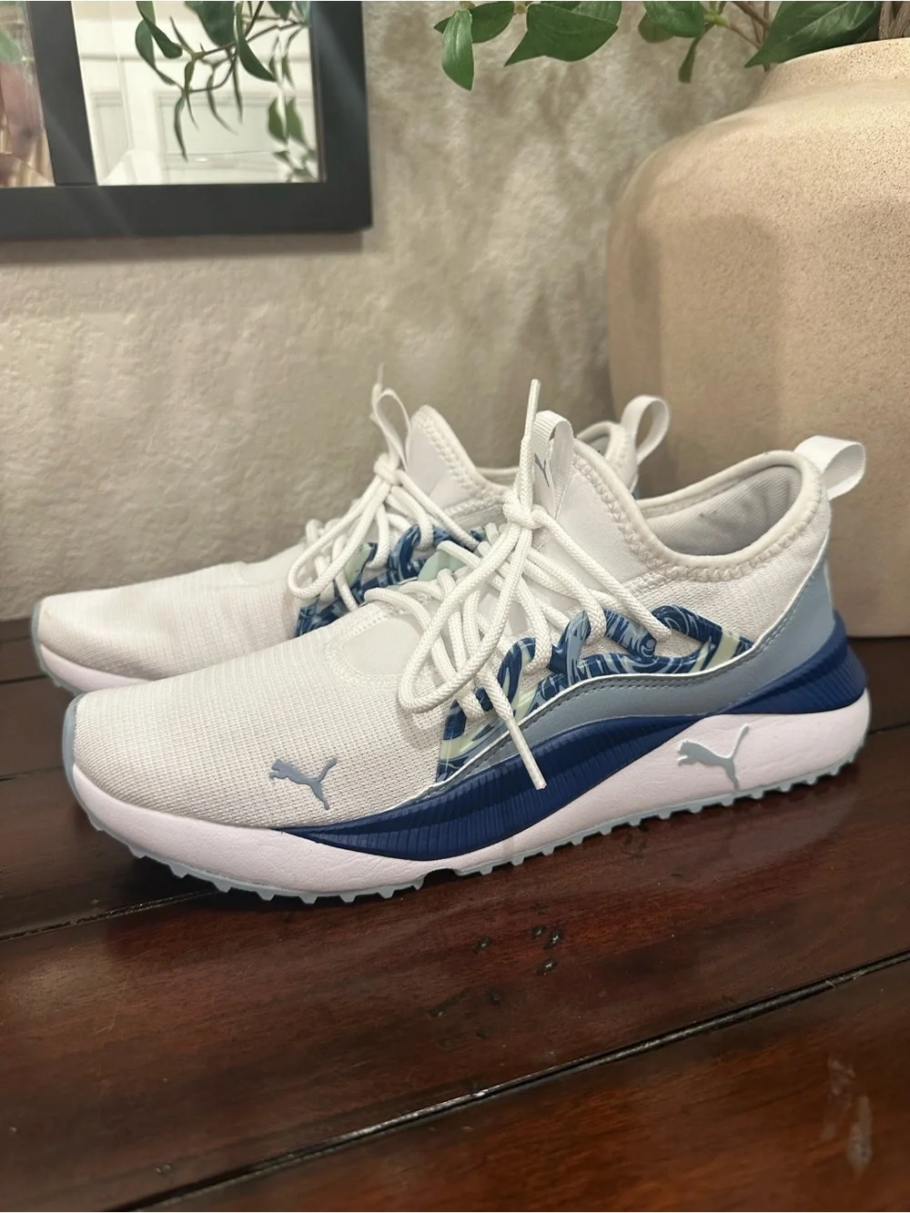 Puma White and Light Gray Women's Sneaker Interior